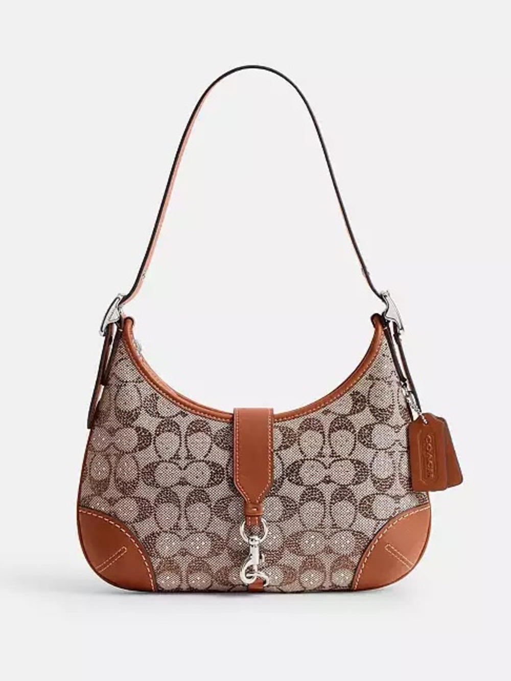 ‼️Like New Coach Hamptons Hobo Shoulder Bag In Crystal Signature Jacquard